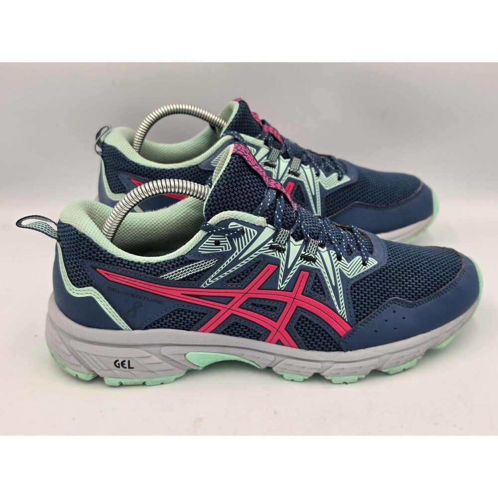 ASICS Gel-Venture 8 Women’s Trail Running Shoes Size 9.5 B Mako Blue Pink Teal